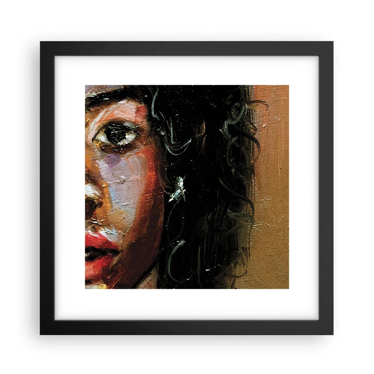 Poster in einem schwarzem Rahmen - Schwarz und Glanz - 30x30 cm