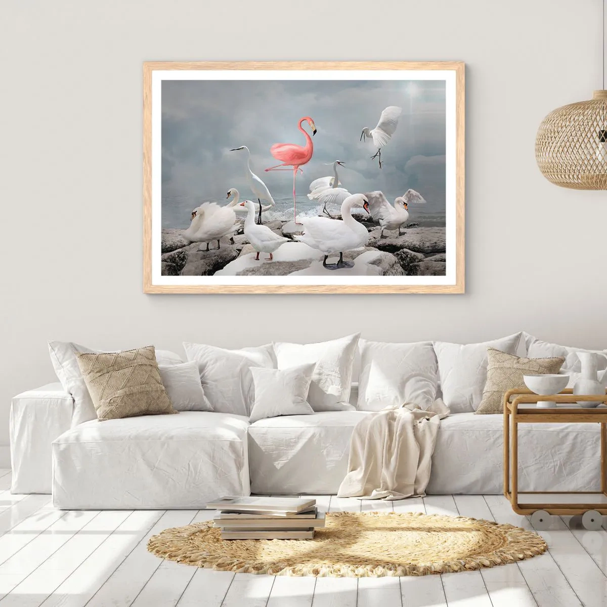 Poster in einem Rahmen aus heller Eiche - Wie kam ich hier hin? - 100x70 cm