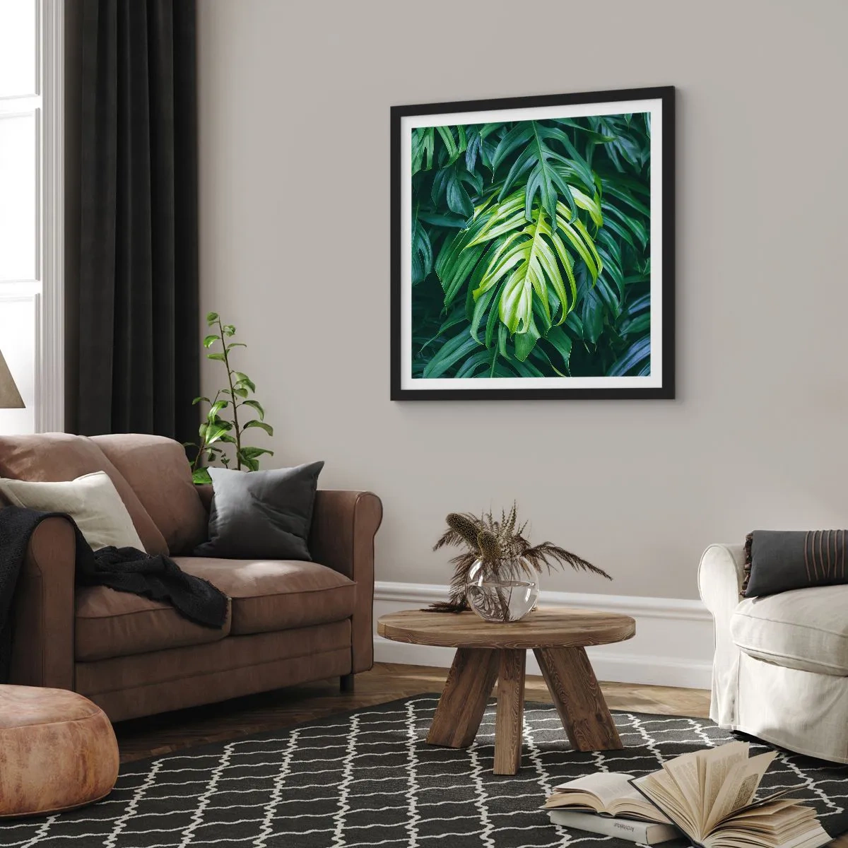 Poster in einem schwarzem Rahmen - Tauchen Sie ein in die Frische - 60x60 cm