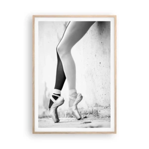 Poster in einem Rahmen aus heller Eiche - Ballerina, voilà! - 70x100 cm