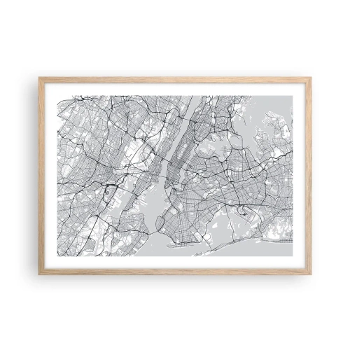 Poster in einem Rahmen aus heller Eiche - Die Anatomie einer Metropole - 70x50 cm