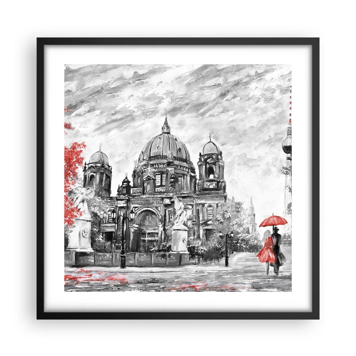 Poster in einem schwarzem Rahmen - Berliner Treffen - 50x50 cm