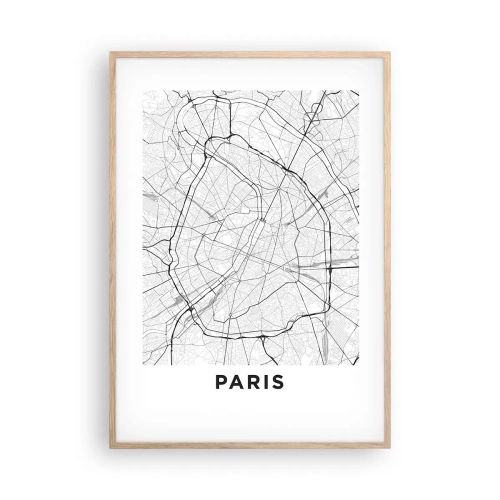 Poster in einem Rahmen aus heller Eiche - Pariser Blume - 70x100 cm