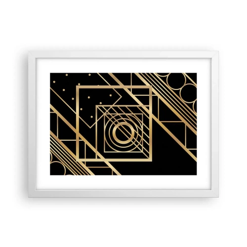 Poster in einem weißen Rahmen - Goldene Geometrie - 40x30 cm
