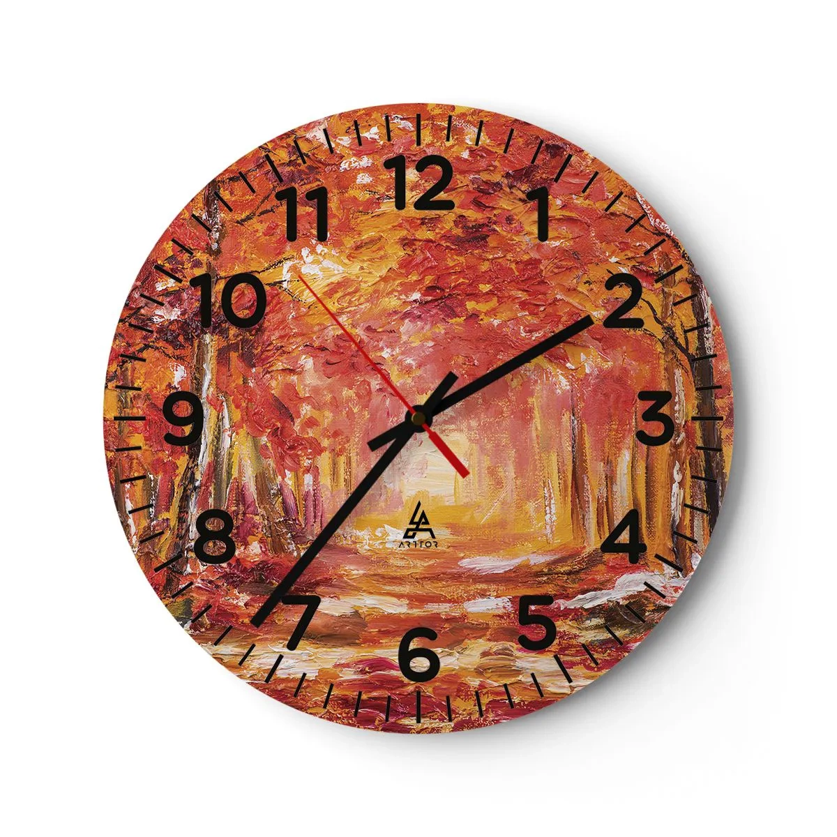 Wanduhr - Glasuhr - Kupferwald - 40x40 cm