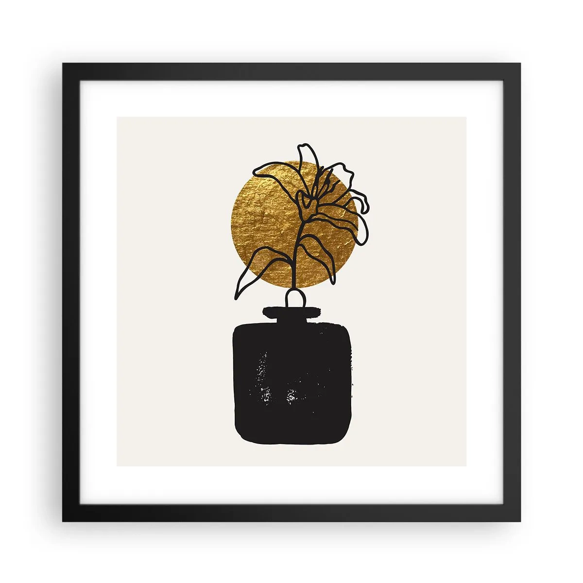 Poster in einem schwarzem Rahmen - Schönheit ist Gold wert - 40x40 cm