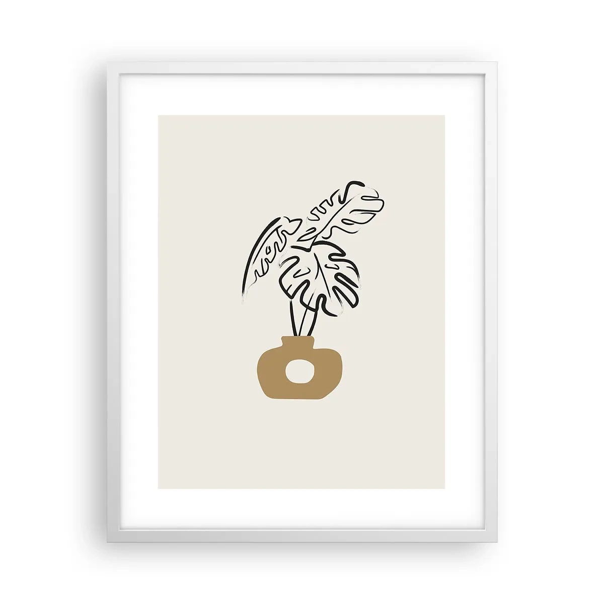 Poster in einem weißen Rahmen - Monstera – Heimdekoration - 40x50 cm
