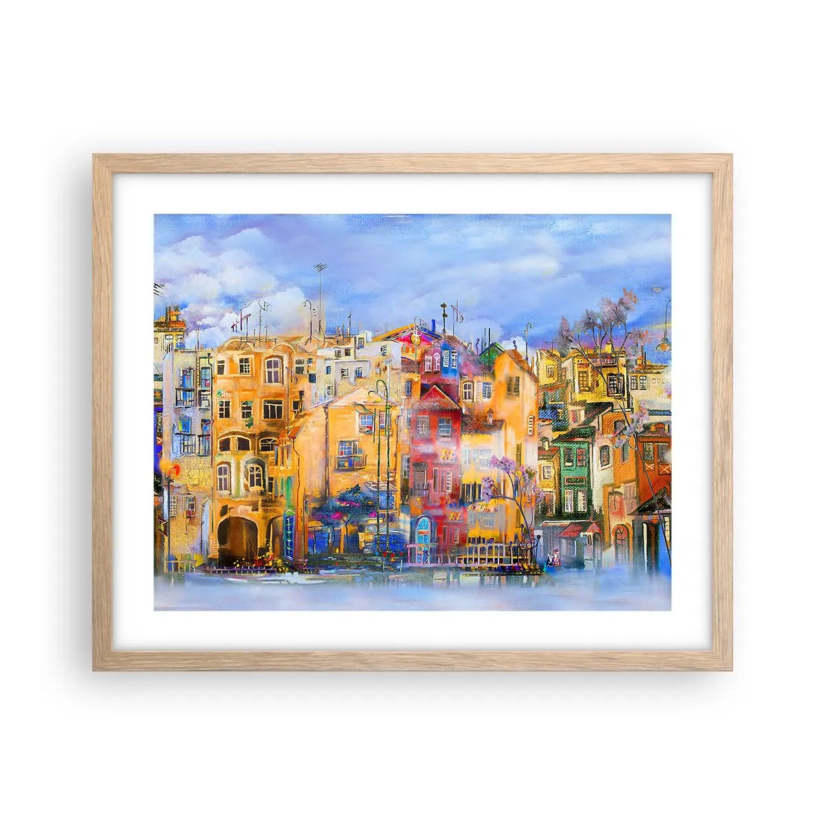 Poster in einem Rahmen aus heller Eiche - Wir sind zusammen - 50x40 cm