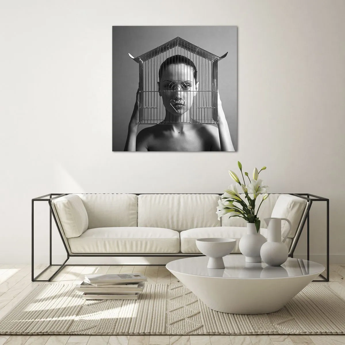 Glasbild - Bild auf glas - Ein leicht surreales Portrait - 70x70 cm