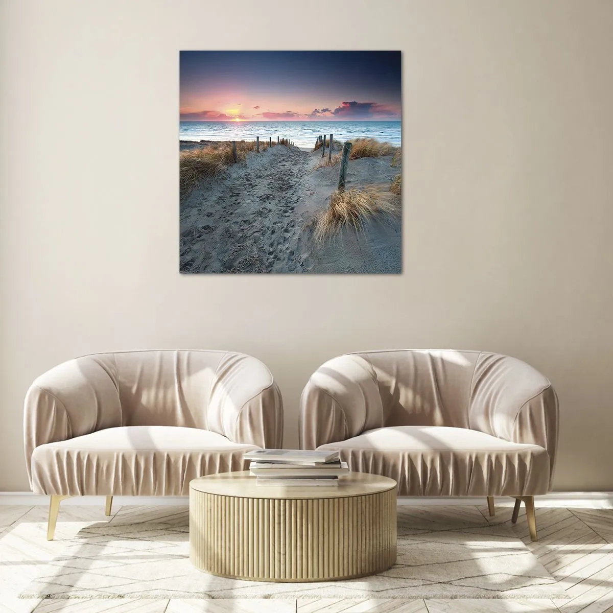 Glasbild - Bild auf glas - Du hast einen Regenbogen aus strahlendem Licht verschüttet ... - 50x50 cm