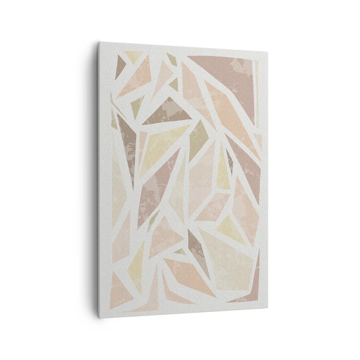 Bild auf Leinwand - Leinwandbild - Abstrakte geometrische Formen in Pastellfarben - 70x100cm - Buntglas-Komposition - Moderne Wanddekoration für Wohnzimmer und Schlafzimmer ARTTOR