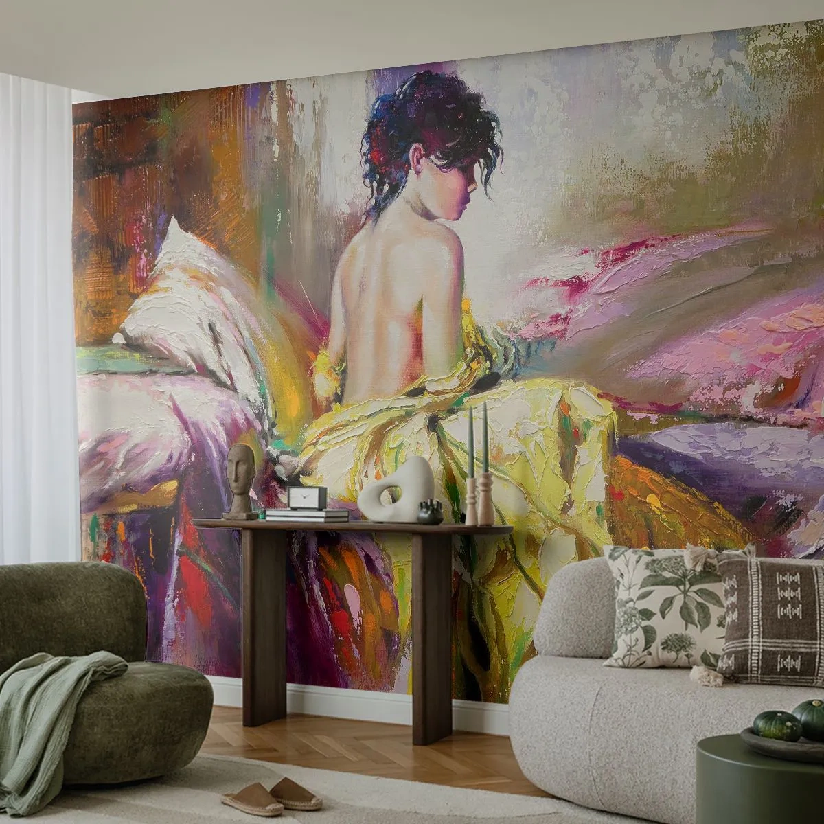 Fototapete Standard Eco - Zwischen den Lippen und dem Rand der Tasse - Frau, Körper, Stück - 250x175 cm