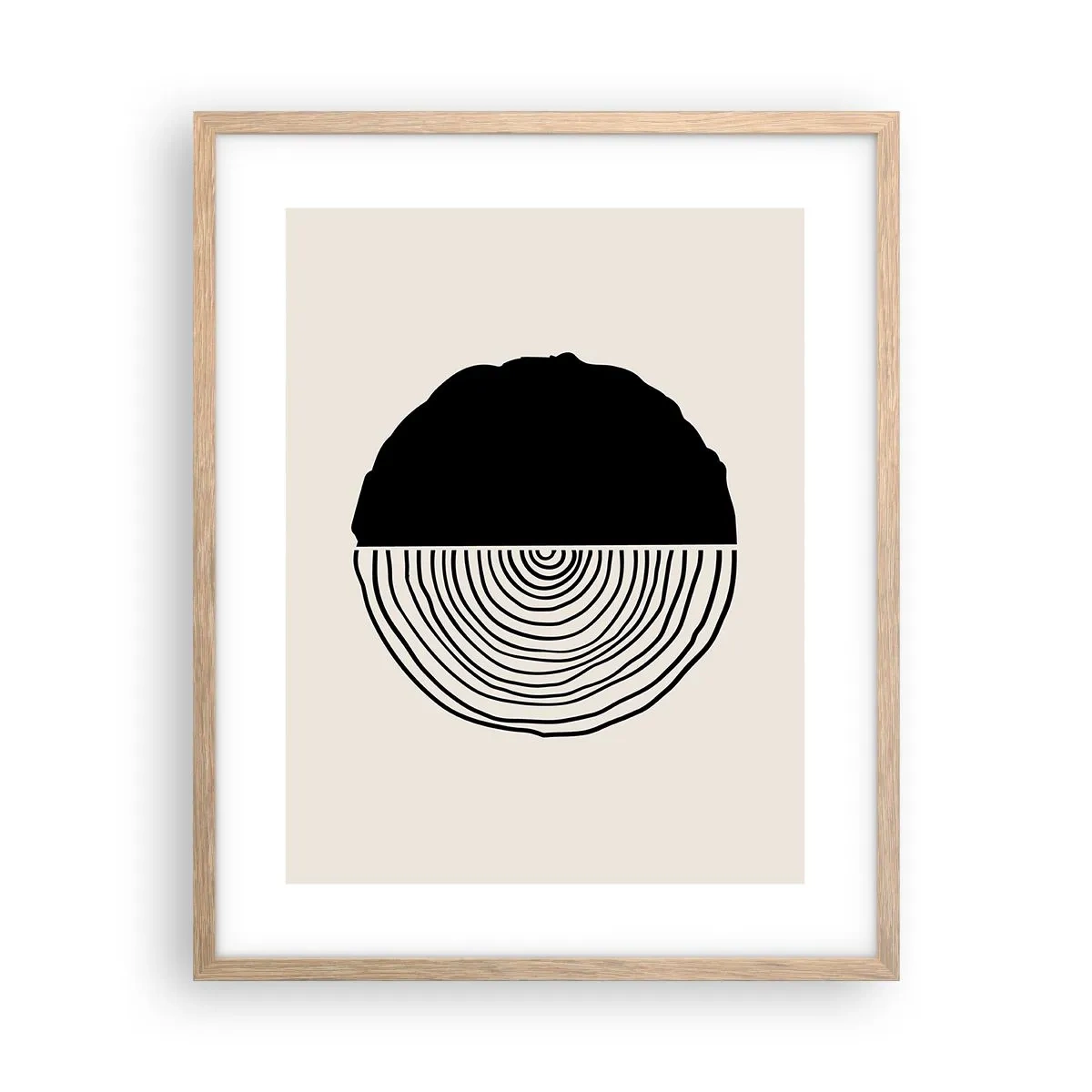 Poster in einem Rahmen aus heller Eiche - Halb und halb - 40x50 cm