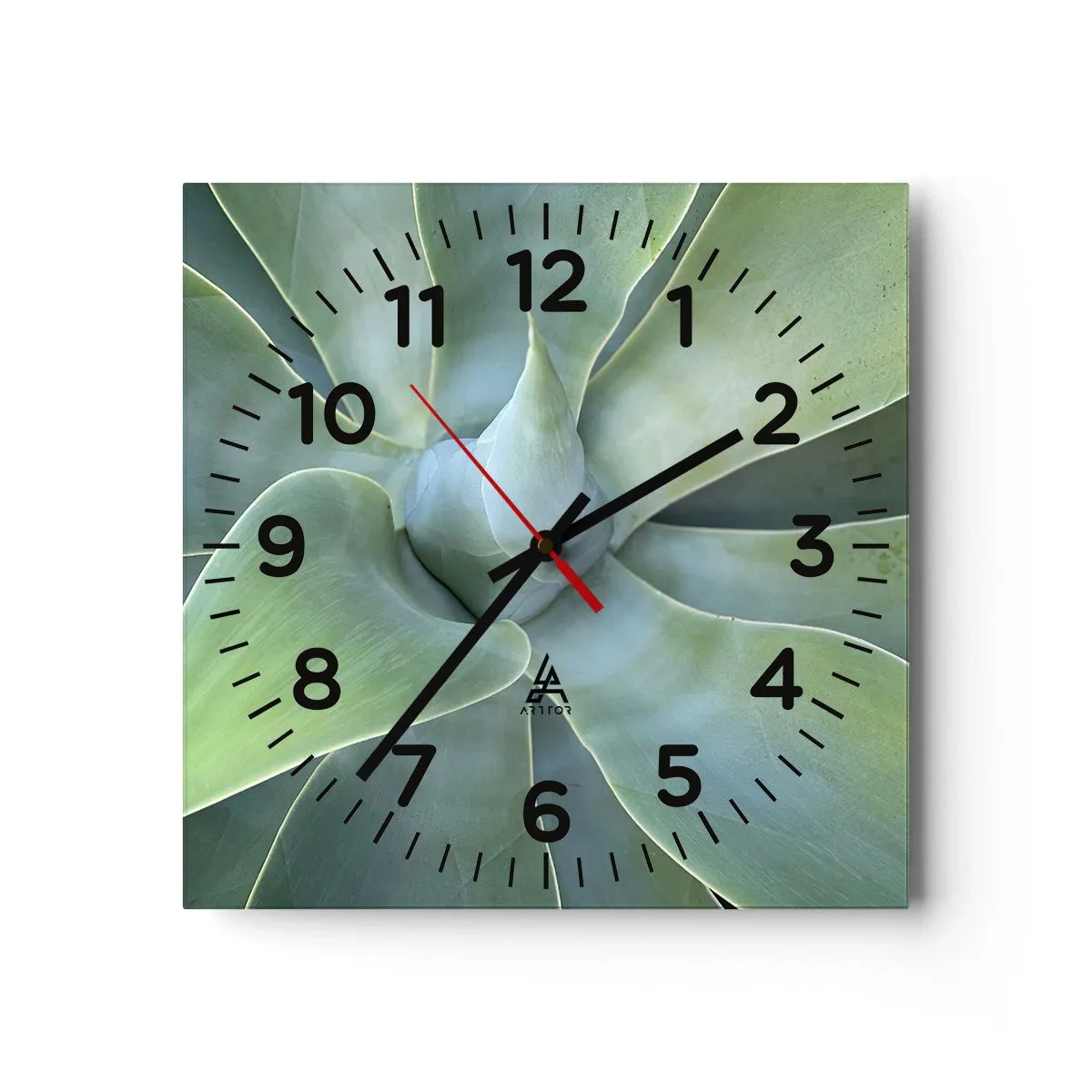 Wanduhr - Glasuhr - Geburt des Grüns - 40x40 cm