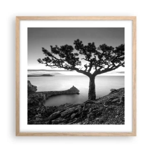 Poster in einem Rahmen aus heller Eiche - Stille bis zum Horizont - 50x50 cm