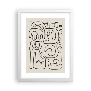 Poster in einem weißen Rahmen - Folge der Spur - 30x40 cm