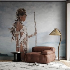 Fototapete Standard Eco - Königin der Tropen - Frau, Ethnische Kleidung, Stamm - 250x175 cm