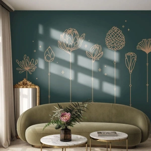 Maßgeschneiderte Fototapete Premium Sand - Familie ZIÓŁkowski - Blumen, Art Deco, Minimalistisch