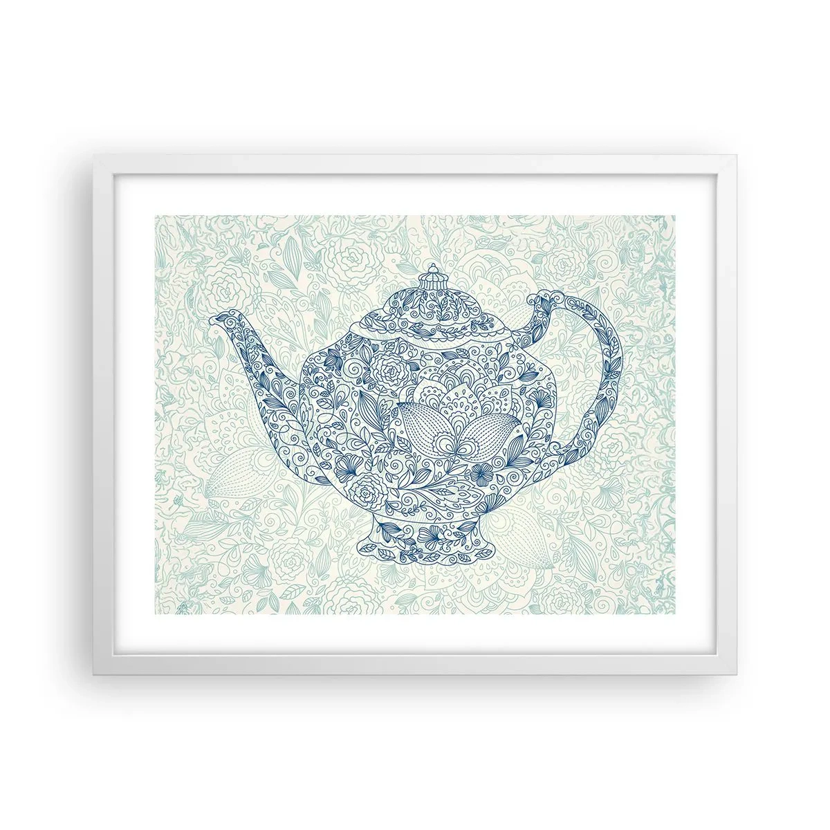 Poster in einem weißen Rahmen - Tee-Charm - 50x40 cm