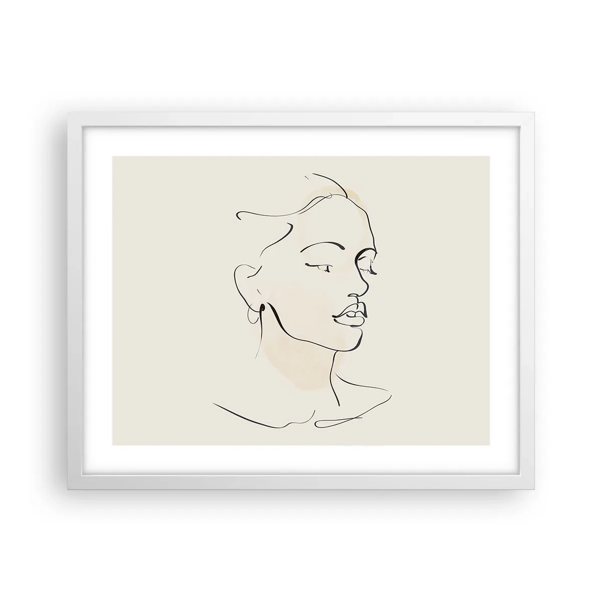 Poster in einem weißen Rahmen - Eine bestimmte Linie - 50x40 cm