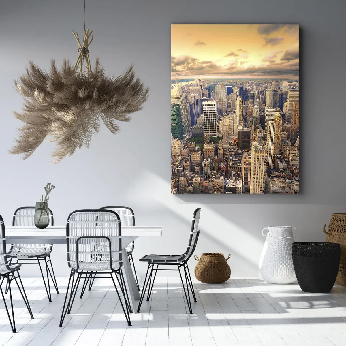 Bild auf Leinwand - Leinwandbild - Vergoldete Metropole - 55x100 cm