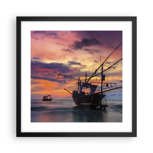 Poster in einem schwarzem Rahmen - Exotischer Abend - 40x40 cm