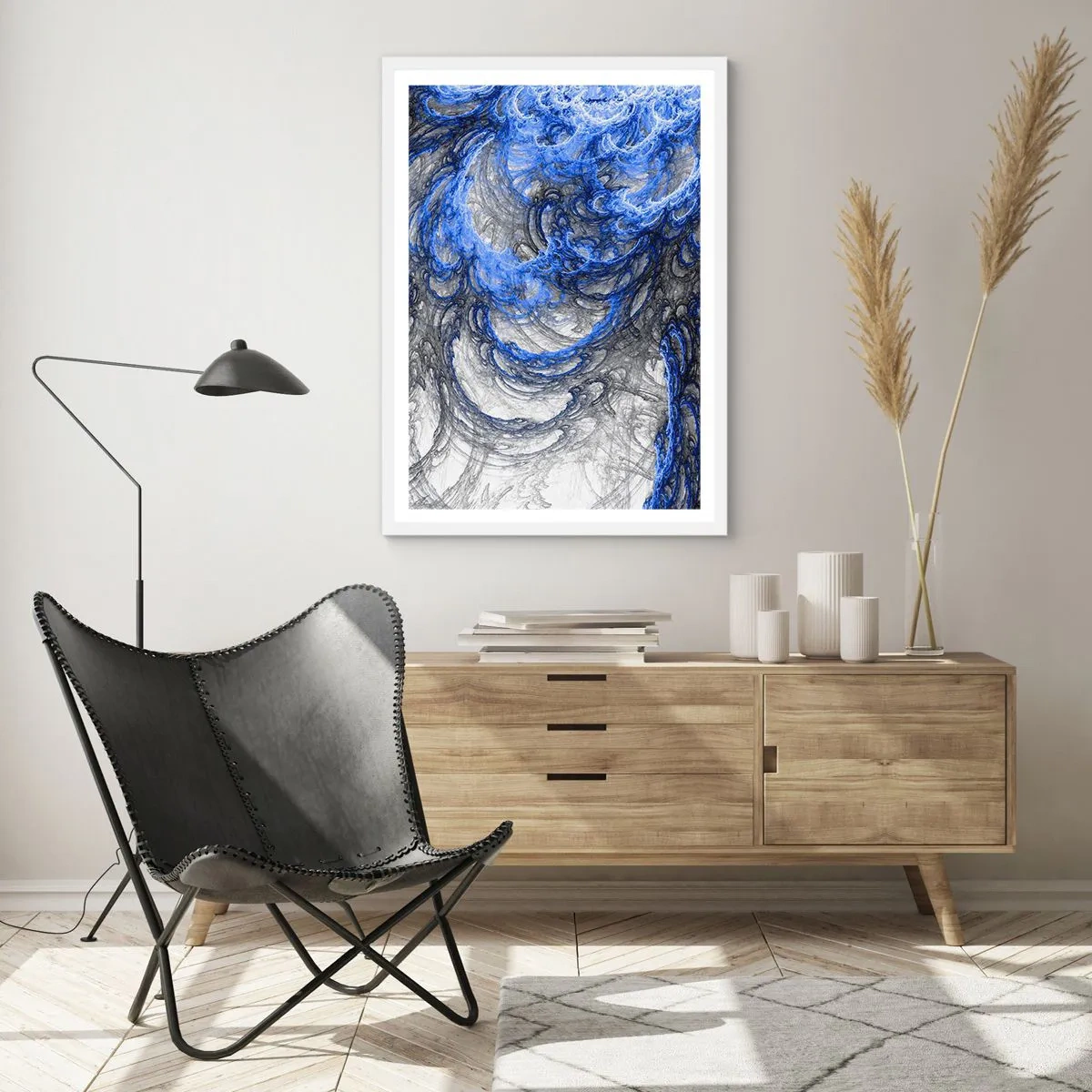 Poster in einem weißen Rahmen - Die Geburt einer Welle - 61x91 cm