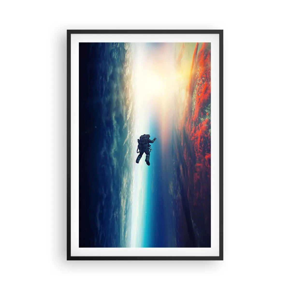 Poster in einem schwarzem Rahmen - Sich dem Universum stellen - 61x91 cm