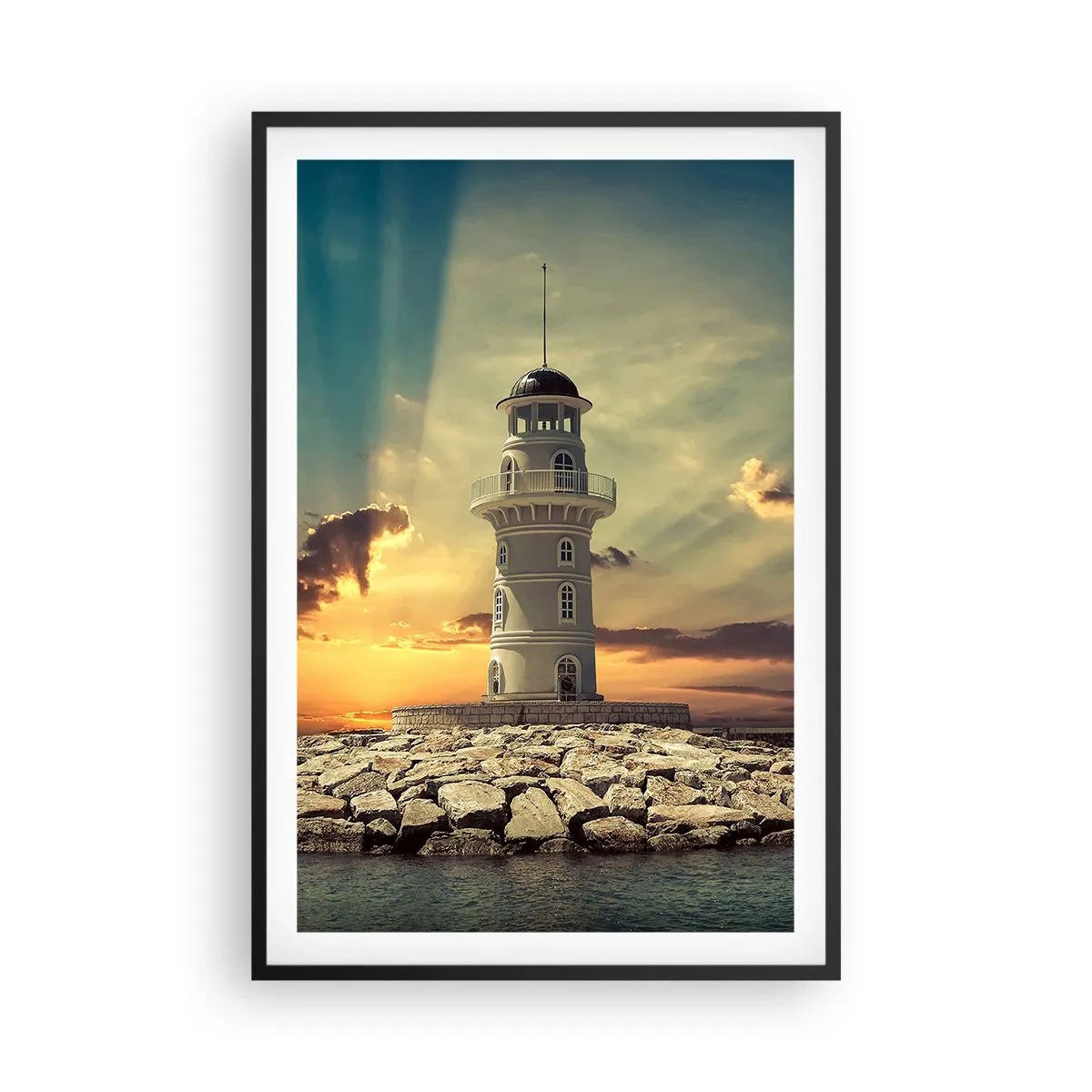 Poster in einem schwarzem Rahmen - Licht - Gut - Schönheit - 61x91 cm