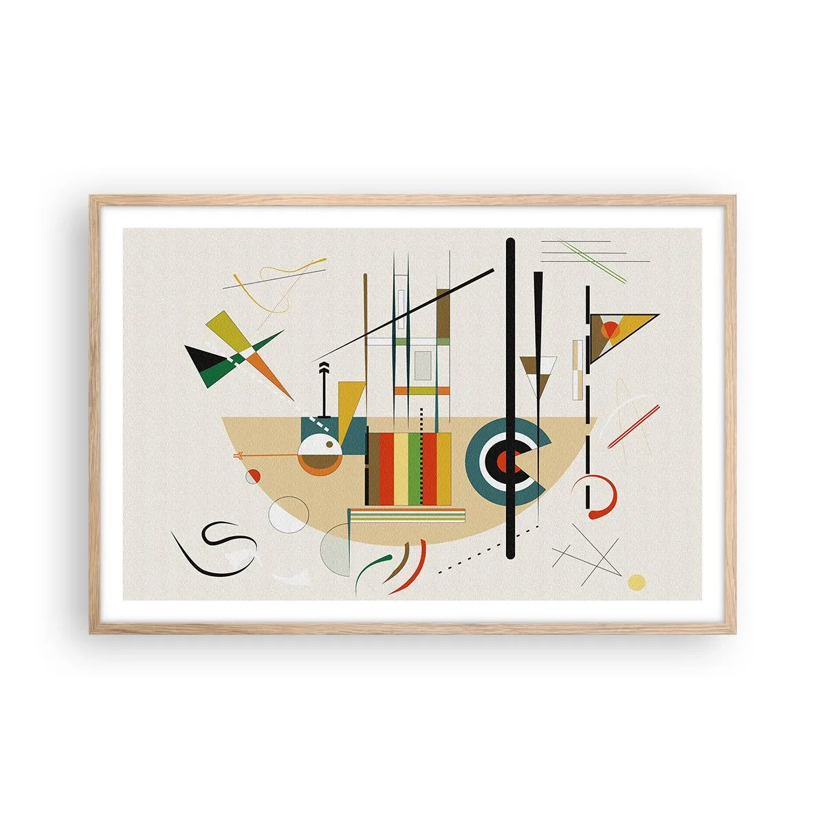 Poster in einem Rahmen aus heller Eiche - Und die Welt lacht - 91x61 cm