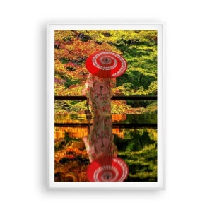 Poster in einem weißen Rahmen - Im Tempel der Natur - 70x100 cm