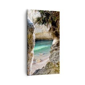 Bild auf Leinwand - Leinwandbild - Türkisfarbene Bucht - 55x100 cm