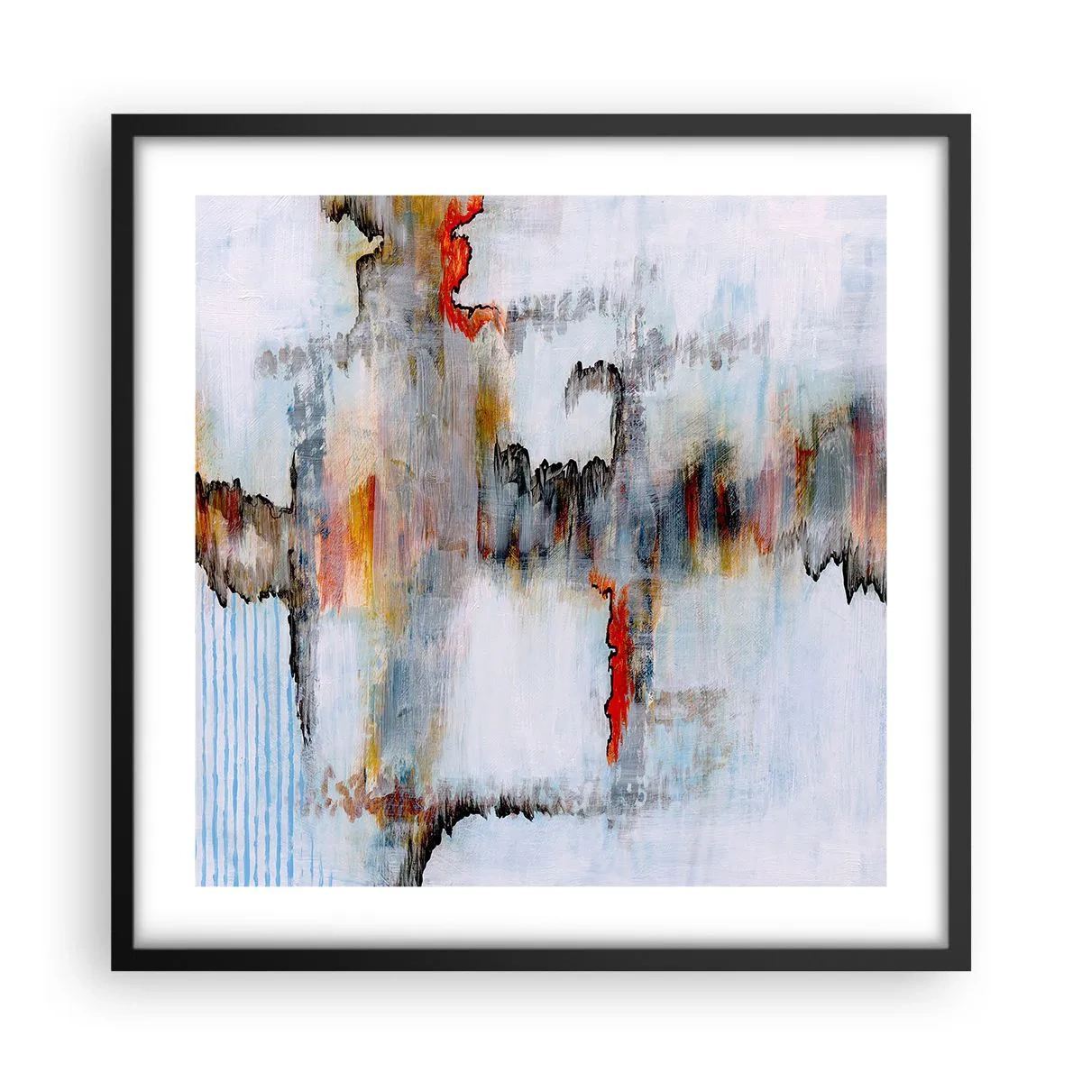 Poster in einem schwarzem Rahmen - Ein Stock auf dem Wasser - 50x50 cm