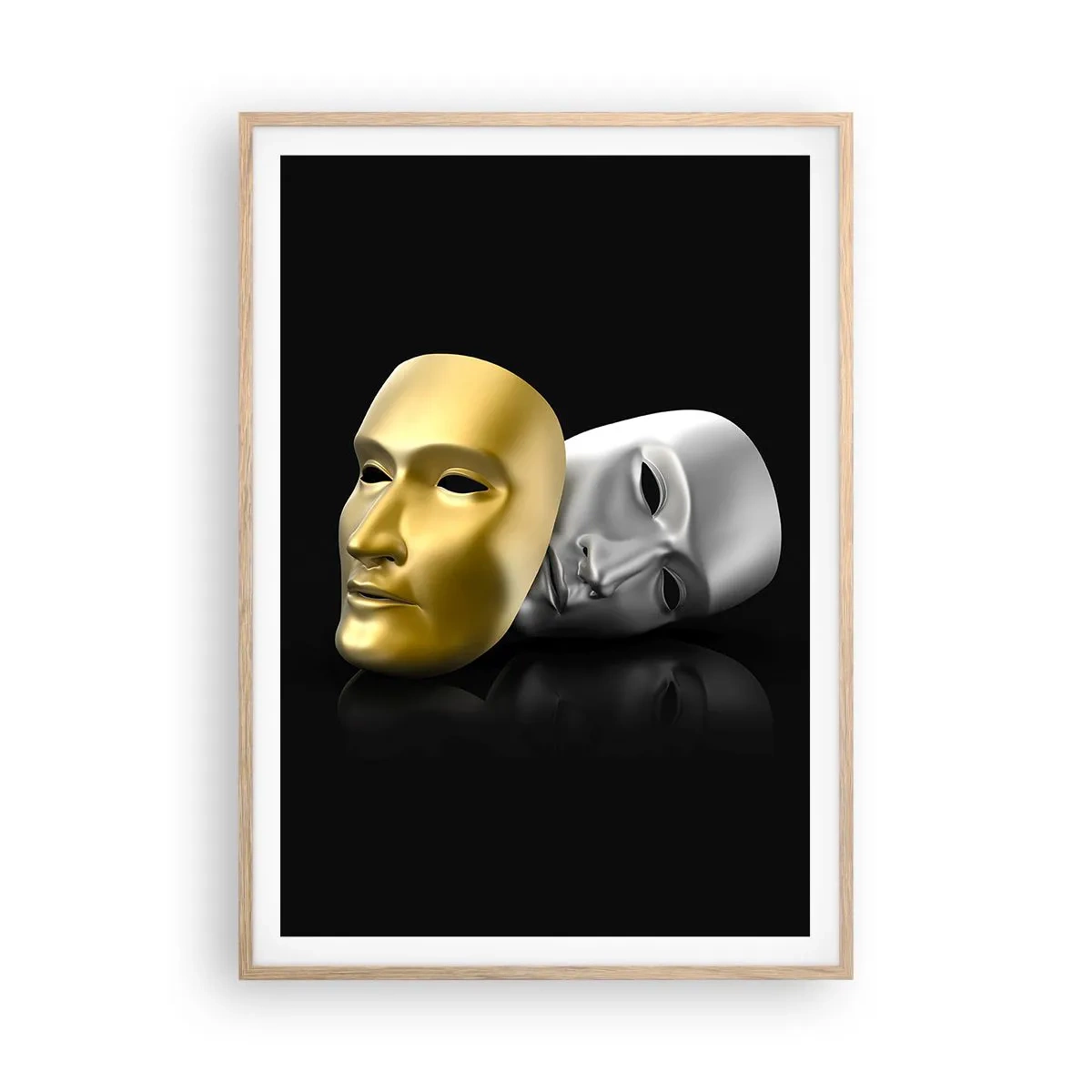 Poster in einem Rahmen aus heller Eiche - Das Leben ist wie ein Theater - 70x100 cm