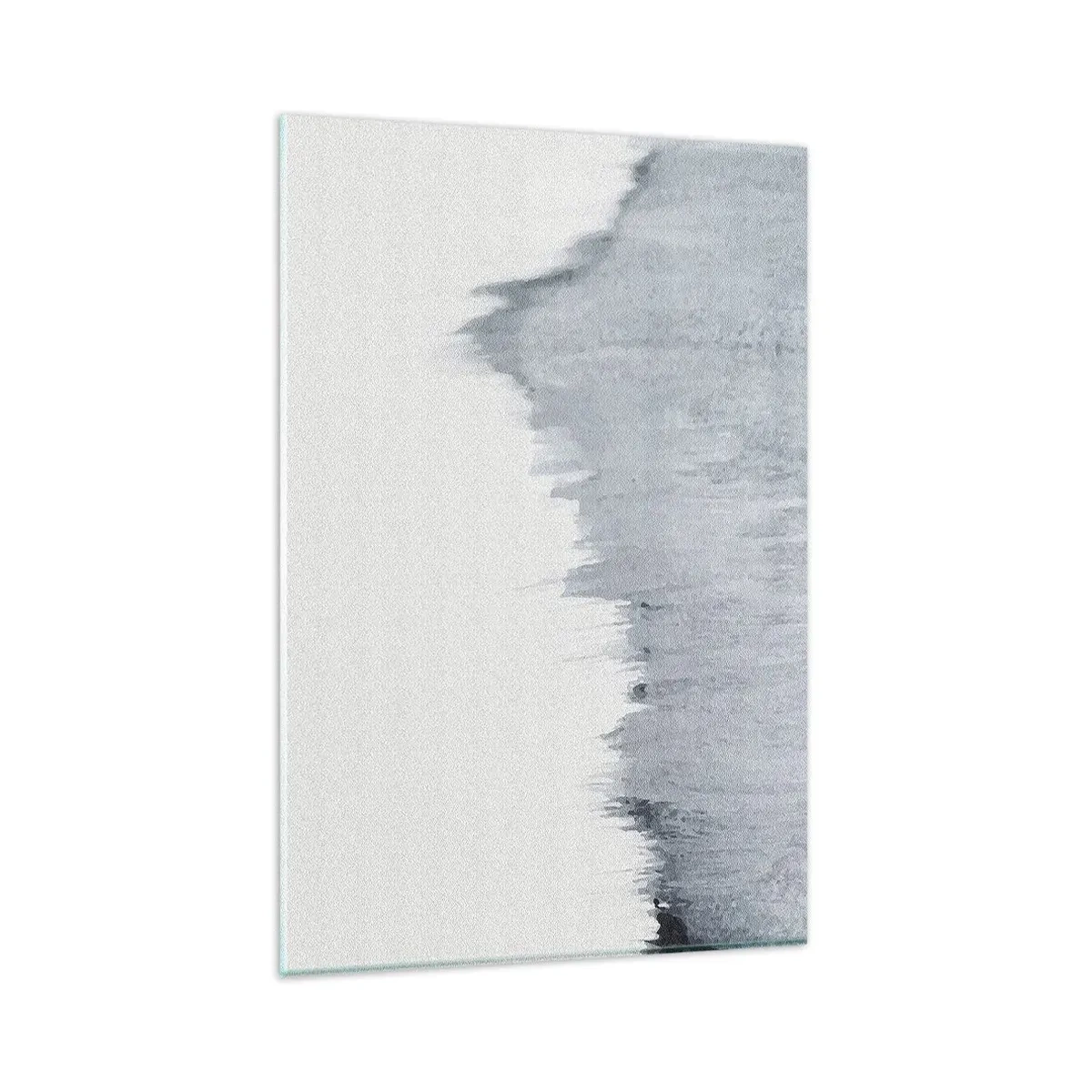 Glasbild - Bild auf glas - Abstrakte graue Komposition im minimalistischen Stil - 80x120cm - Mysteriöse Aufzeichnung - Moderne Wanddekoration für Wohnzimmer und Schlafzimmer ARTTOR