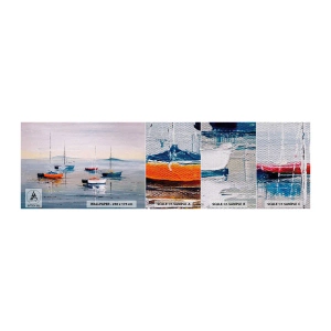 Fototapeten Muster Premium Canvas - Wohlverdiente Ruhe - Nautisch, Segelboote, Strand - 100x30 cm