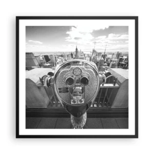 Poster in einem schwarzem Rahmen - Stadt über den Städten - 60x60 cm