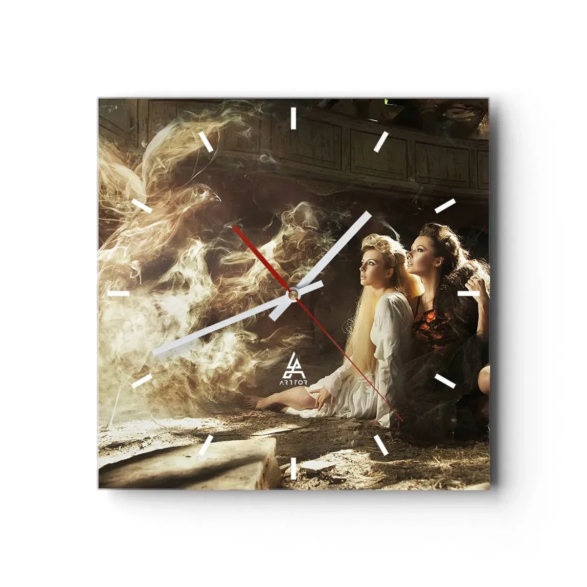 Wanduhr - Glasuhr - Und es gab Poesie - 40x40 cm