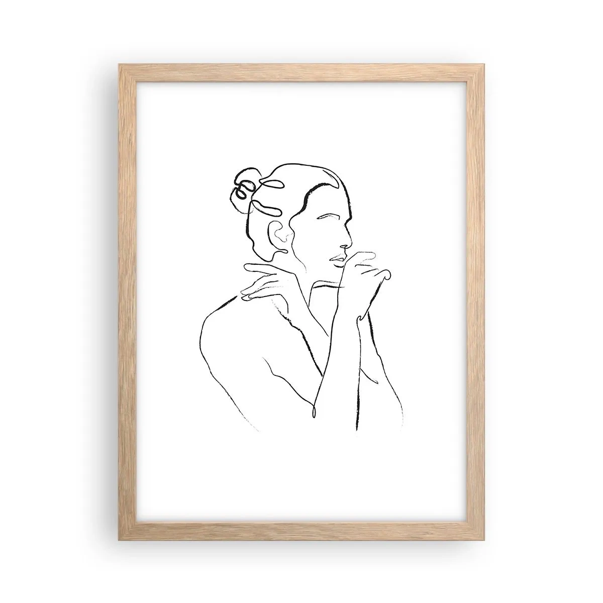 Poster in einem Rahmen aus heller Eiche - Akt: ein sinnliches Geheimnis - 30x40 cm