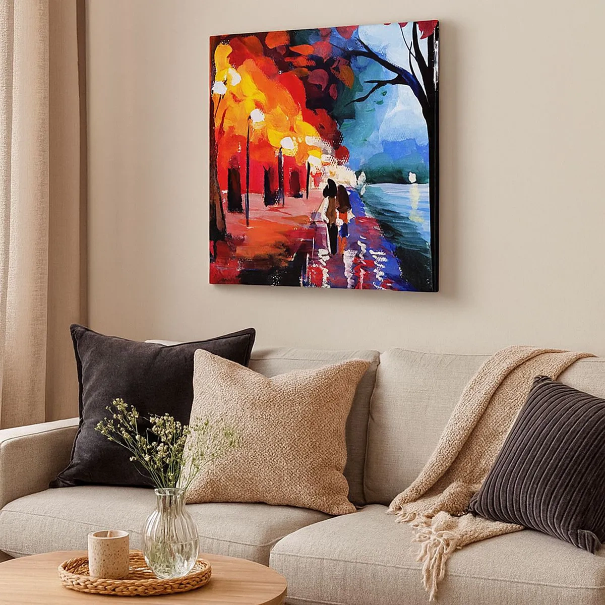 Bild auf Leinwand - Leinwandbild - Strahlender Herbst im Park - 30x30 cm