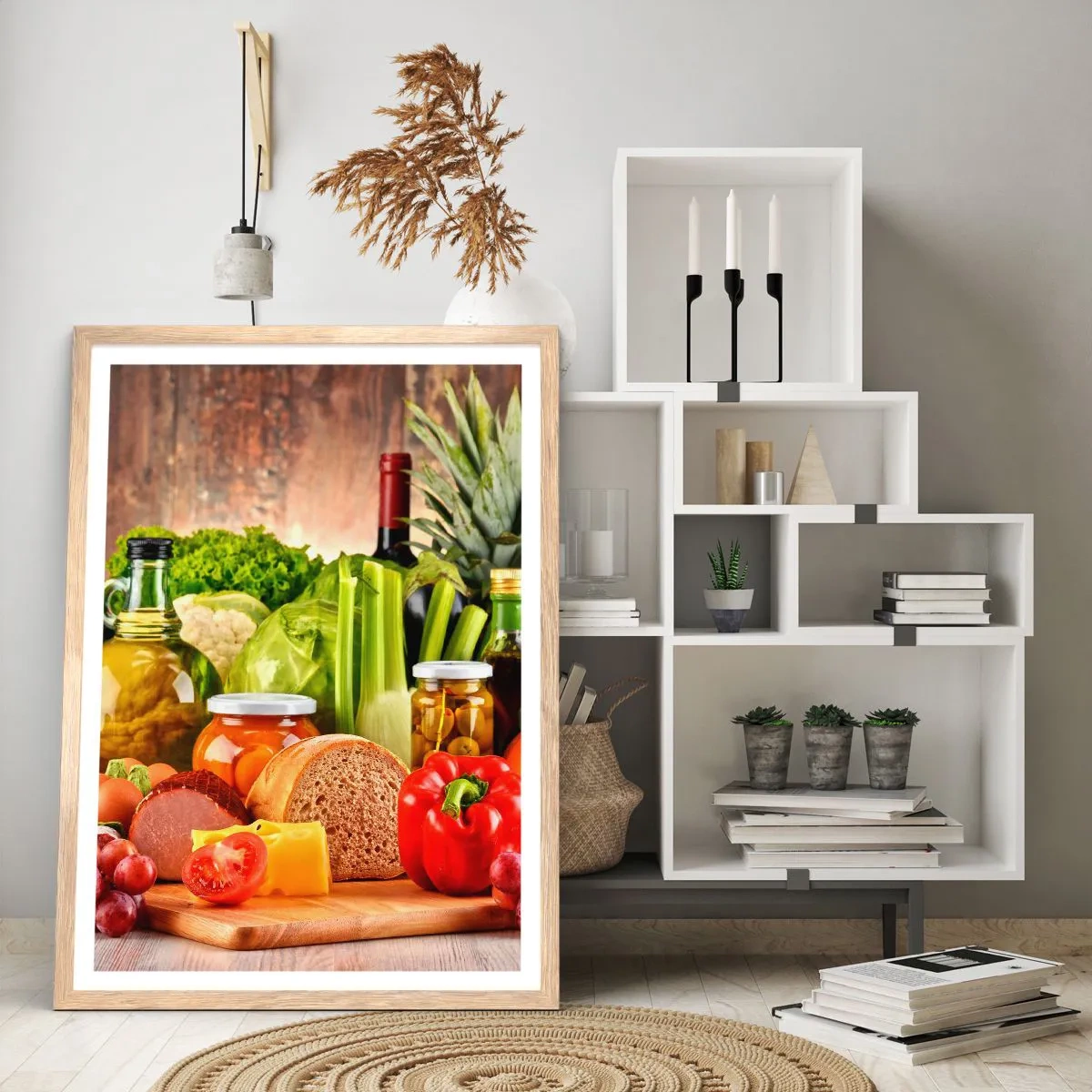 Poster in einem Rahmen aus heller Eiche - Geräuchert, gebacken und eingelegt - 61x91 cm