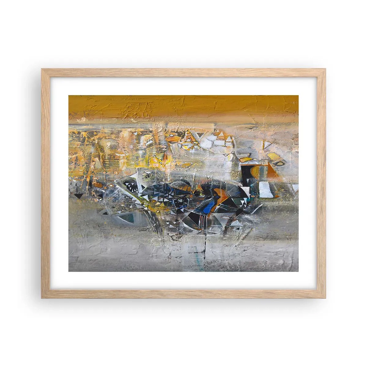 Poster in einem Rahmen aus heller Eiche - Alles wird gut - 50x40 cm