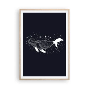 Poster in einem Rahmen aus heller Eiche - Im Ozean des Universums - 70x100 cm