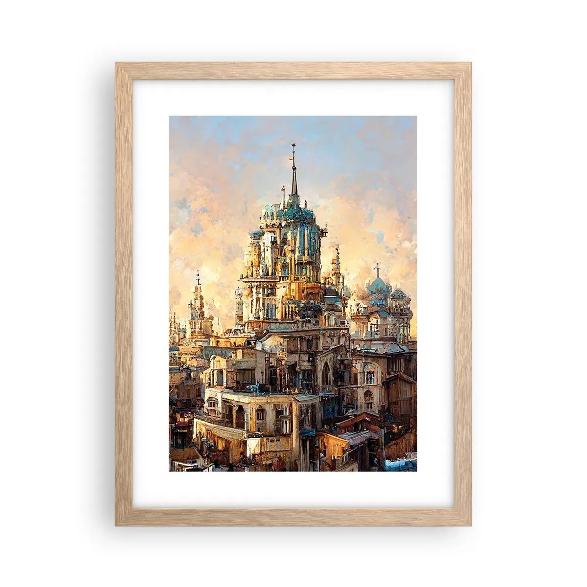 Poster in einem Rahmen aus heller Eiche - Stadt der Städte - 30x40 cm