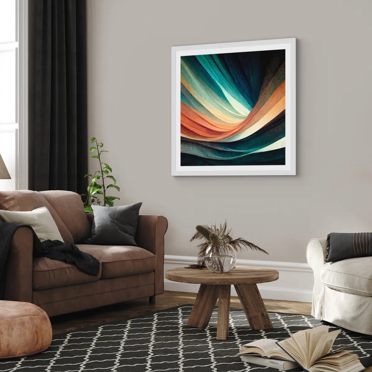 Poster in einem weißen Rahmen - Aus Farben gewebt - 40x40 cm