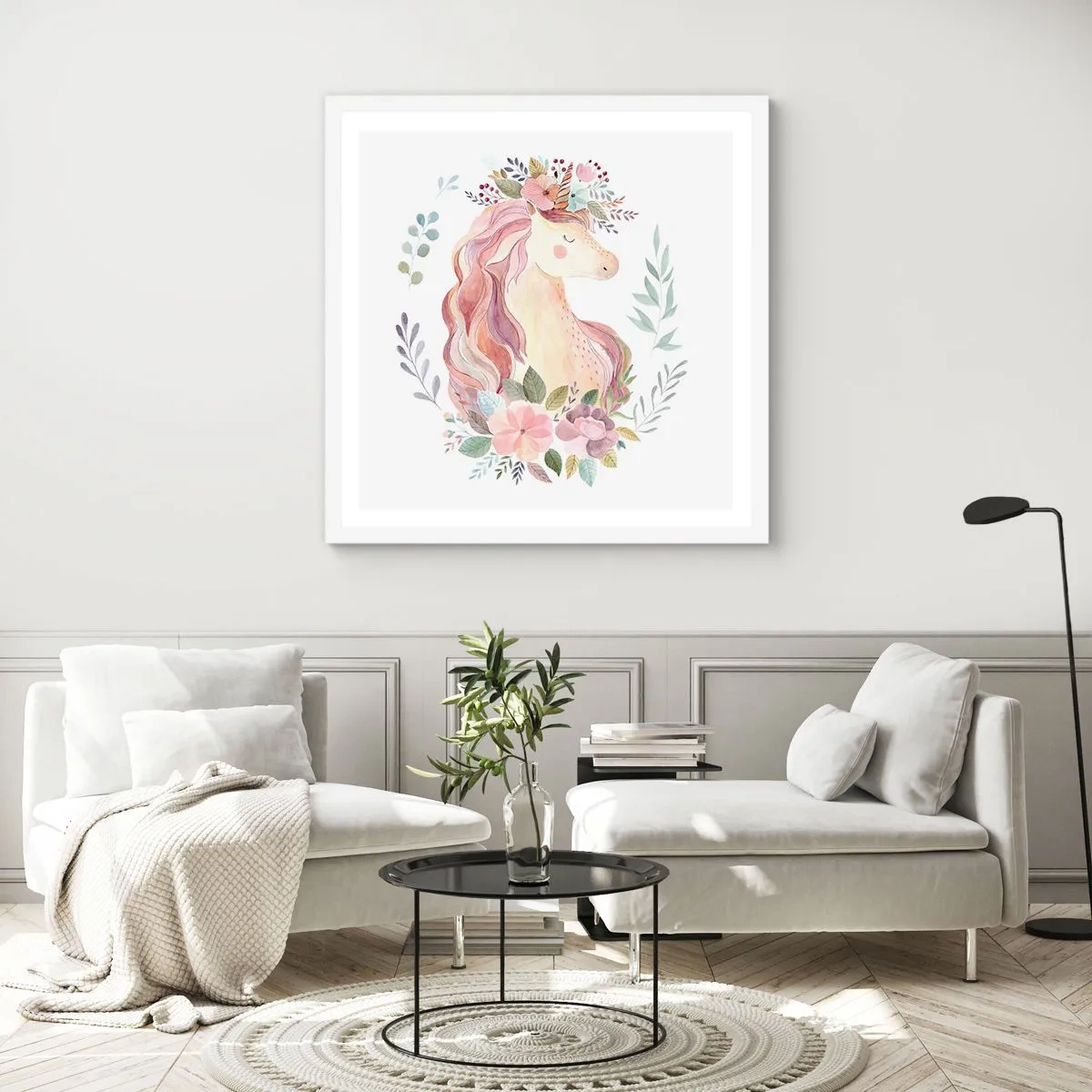 Poster in einem weißen Rahmen - Eine Einladung in die Welt der Märchen - 50x50 cm