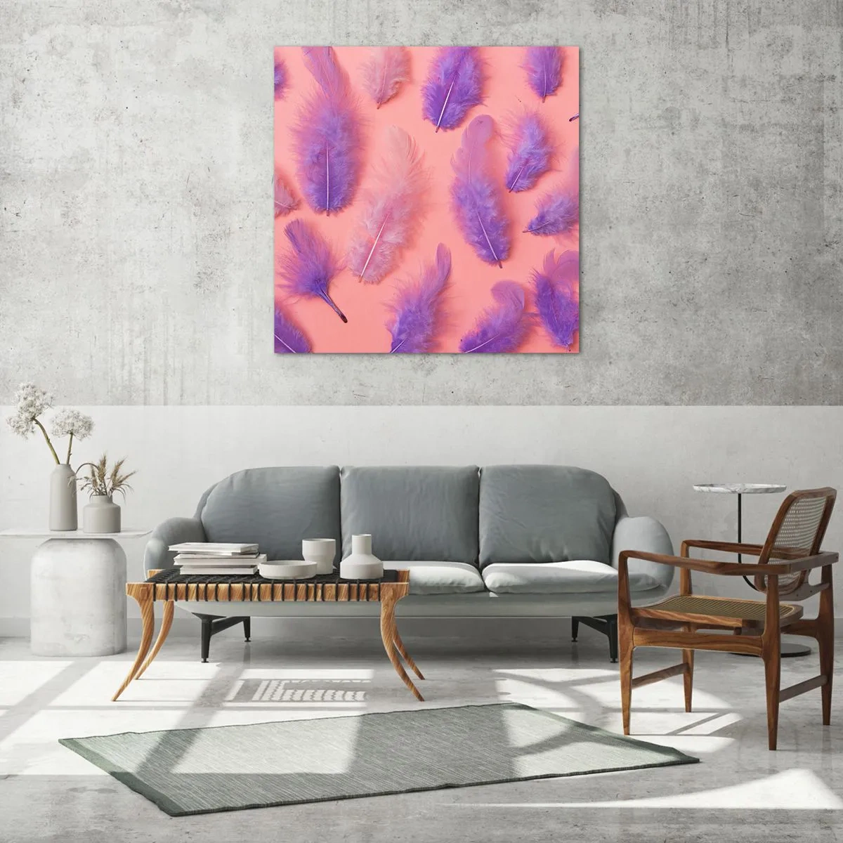 Glasbild - Bild auf glas - Lila Vogel der Begierde - 60x60 cm