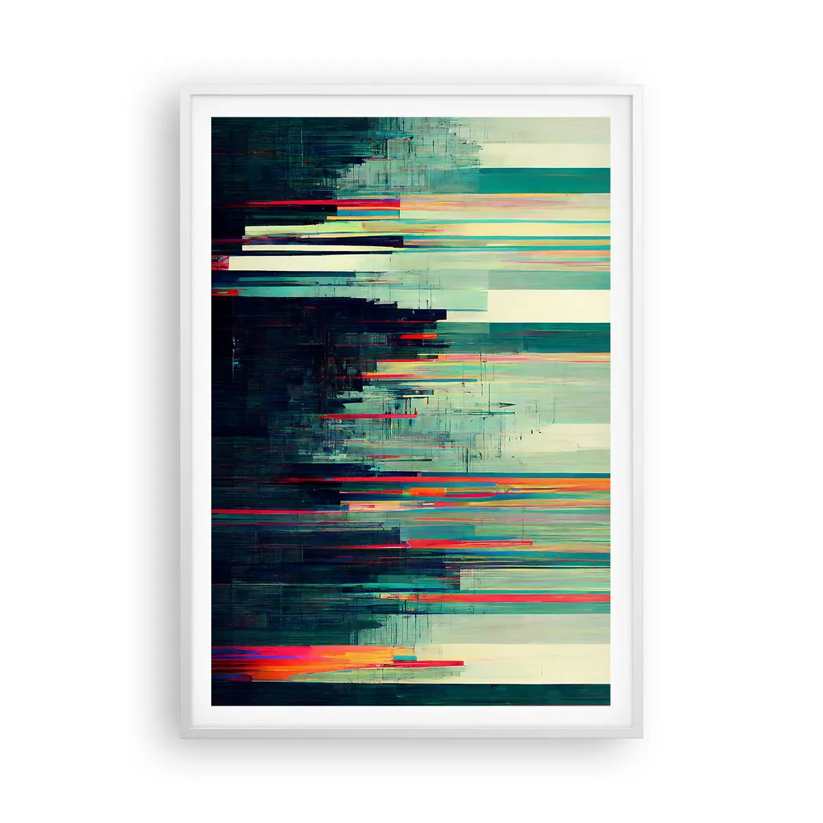 Poster in einem weißen Rahmen - Futuristische Stadt - 70x100 cm