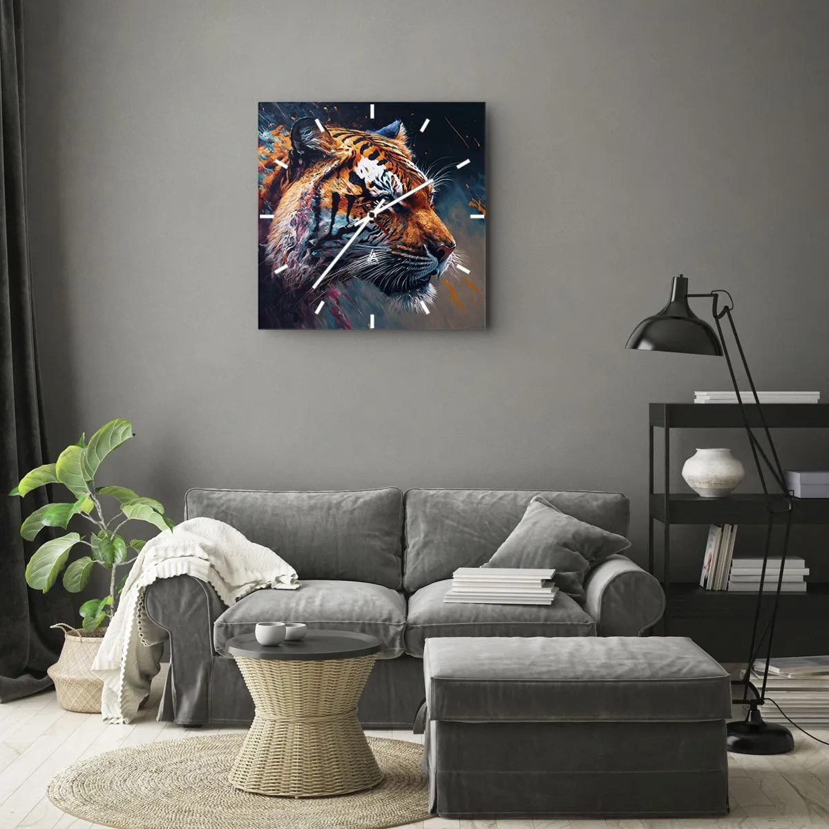 Wanduhr - Glasuhr - Wilde Schönheit - 40x40 cm