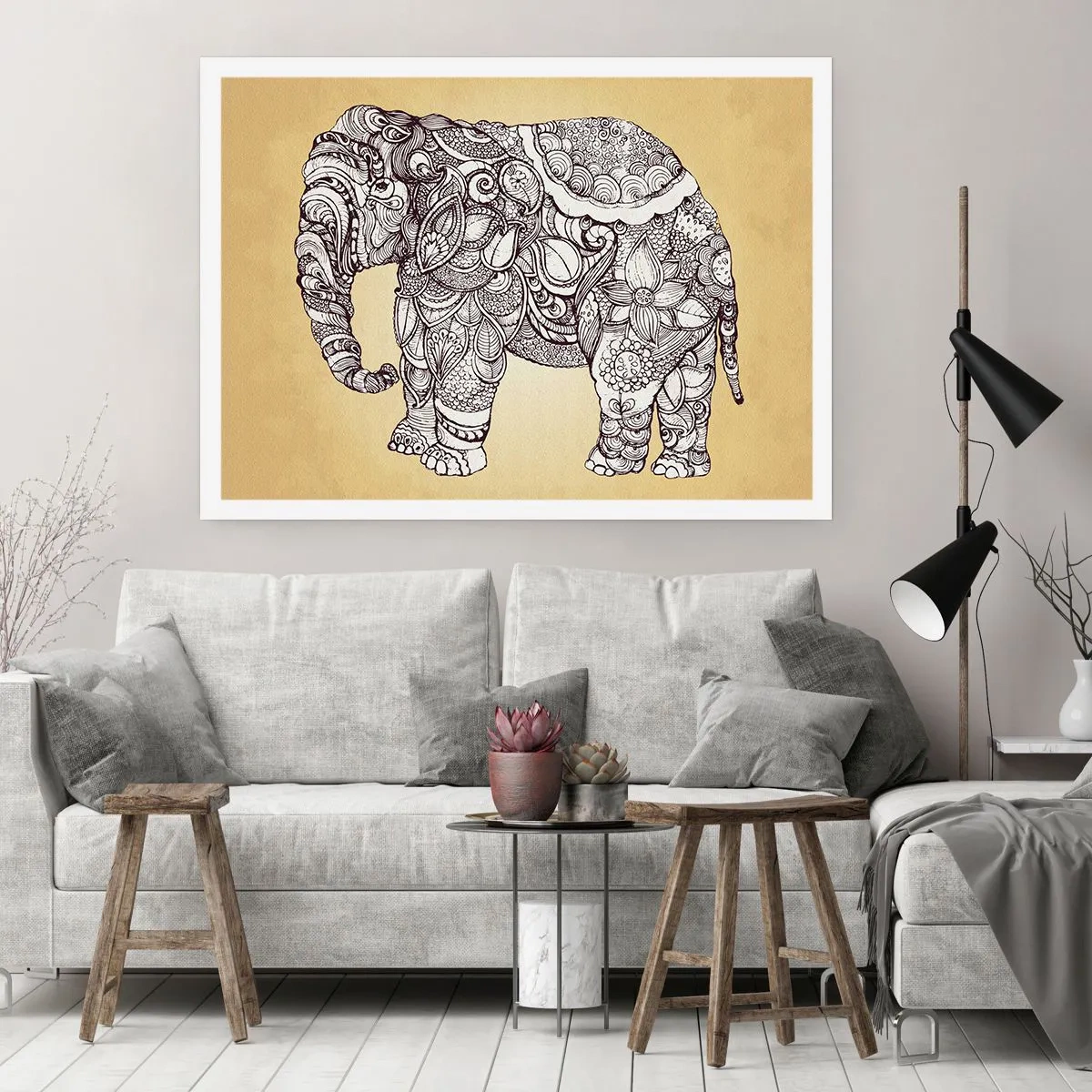 Poster - Elefant verhüllte sich - 50x40 cm